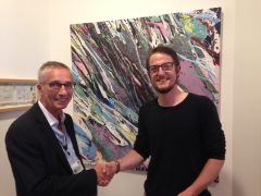 Cllr O'Leary with winning artist Nigel Walton